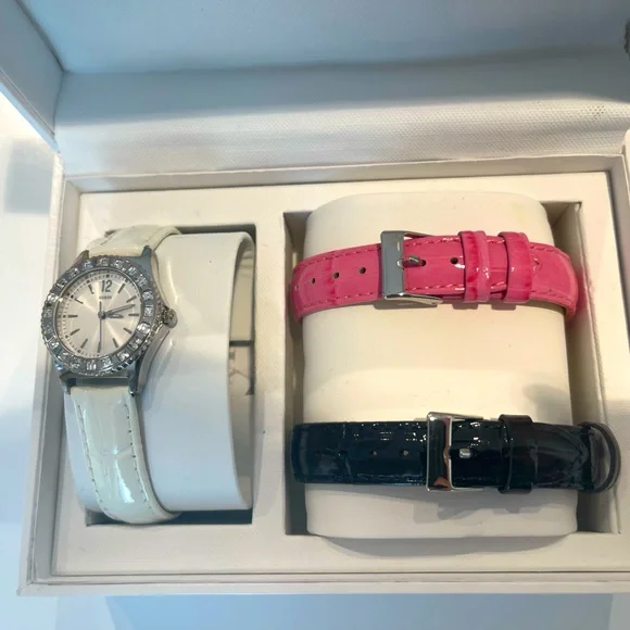 Guess | Accessories | Guess Watch With White Pink And Blank  display picture 1